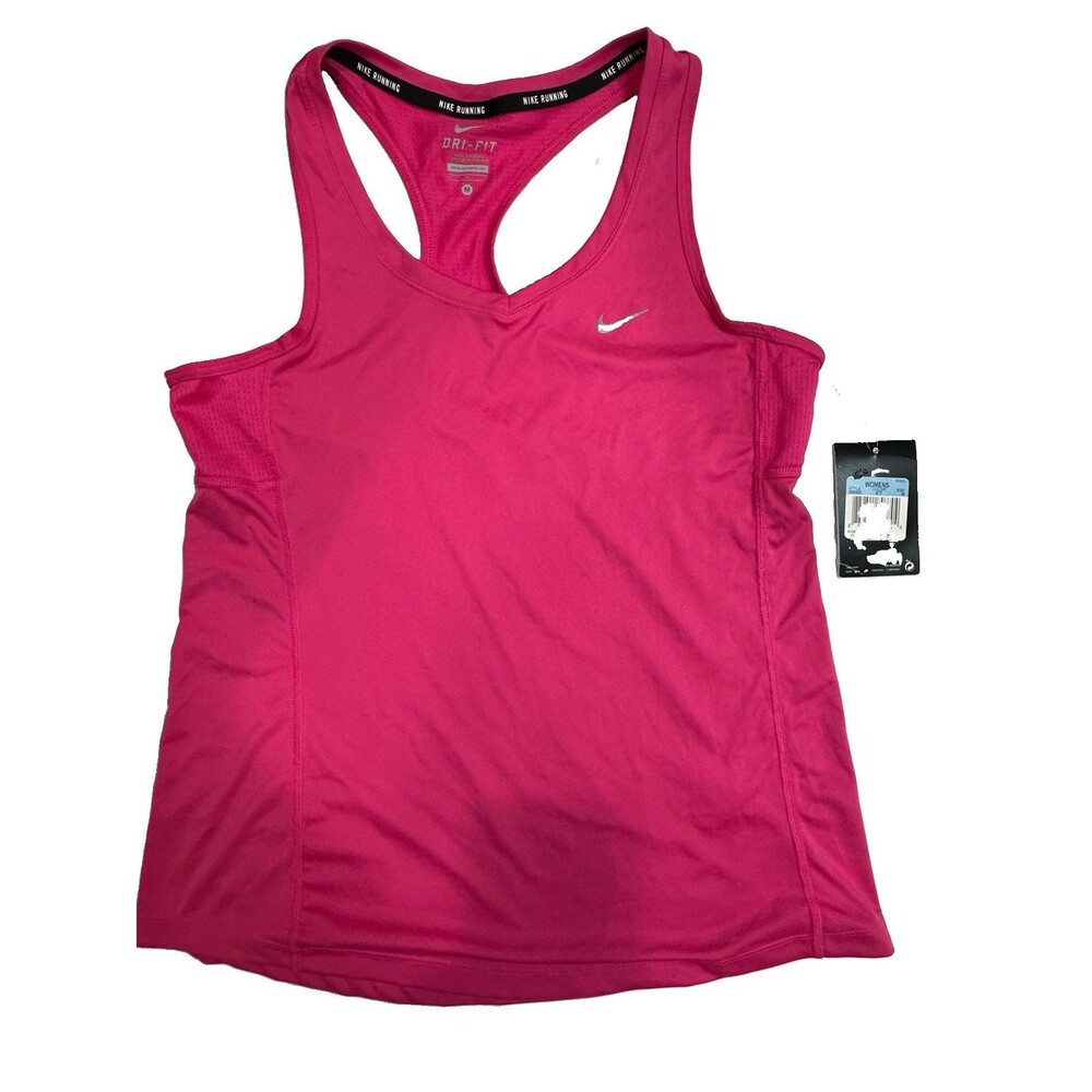 Nike Zonal Cooling Tank Top Womens Medium Pink Racerback Running Mesh New